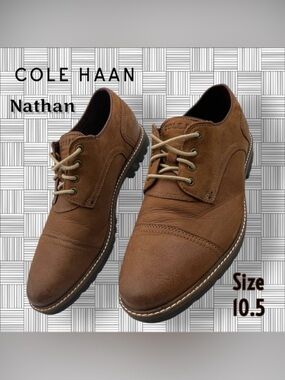 Cole Haan Zerogrand C30635 Brown Leather Cap Toe Oxfords Lace Up Shoes Size 10.5